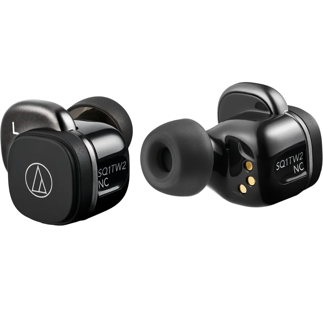 Audio-Technica ATH-SQ1TW2NC True Wireless Bluetooth Noise-Cancelling In-Ear Earphone with Mic - Black