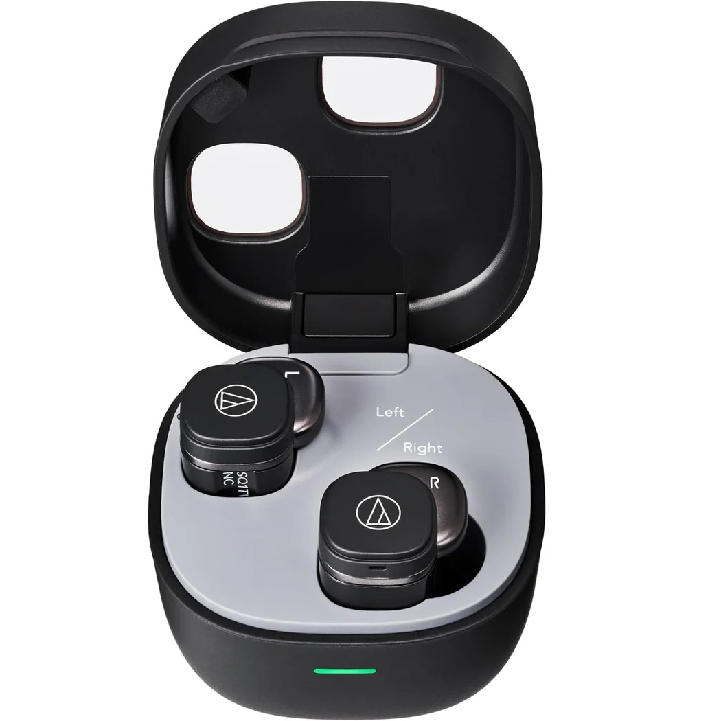 Audio-Technica ATH-SQ1TW2NC True Wireless Bluetooth Noise-Cancelling In-Ear Earphone with Mic - Black