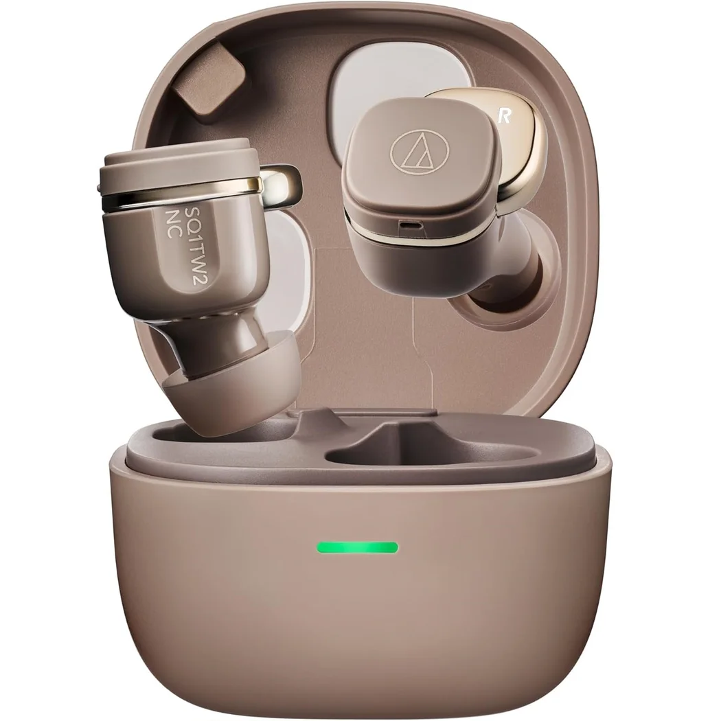 Audio-Technica ATH-SQ1TW2NC True Wireless Bluetooth Noise-Cancelling In-Ear Earphone with Mic