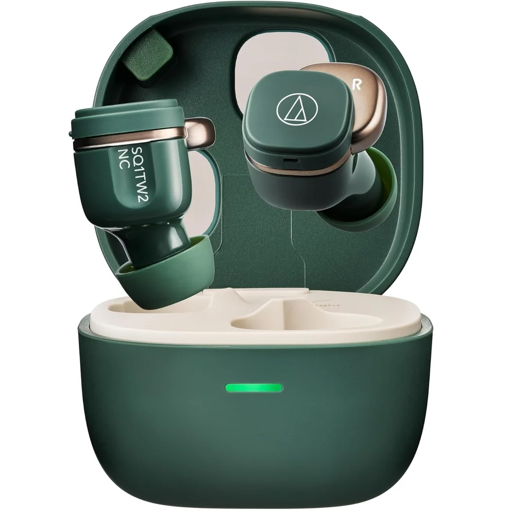 Audio-Technica ATH-SQ1TW2NC True Wireless Bluetooth Noise-Cancelling In-Ear Earphone with Mic