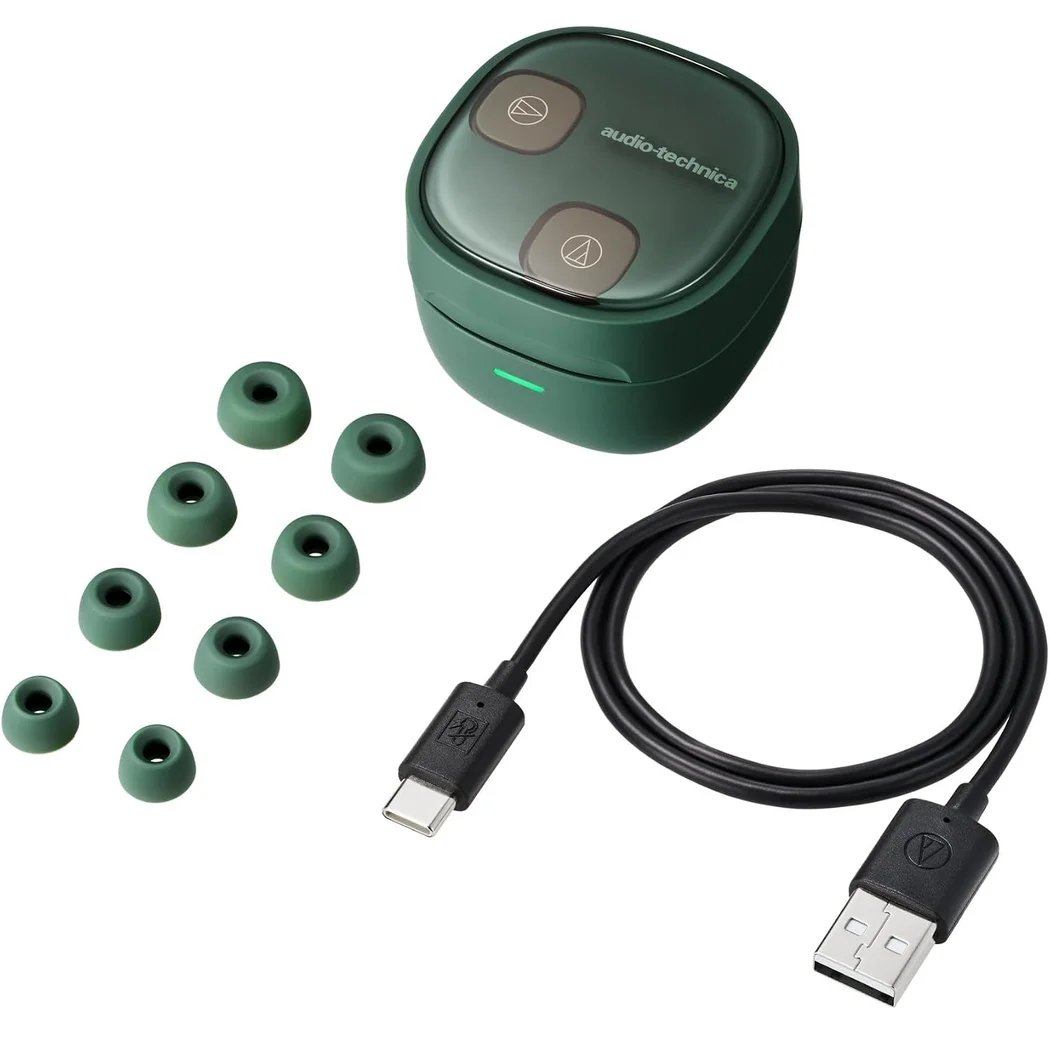 Audio-Technica ATH-SQ1TW2NC True Wireless Bluetooth Noise-Cancelling In-Ear Earphone with Mic