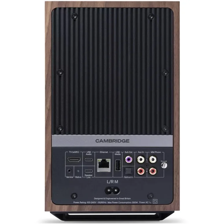 Cambridge Audio L/R M Wireless Bluetooth Desktop Bookshelf Speakers - Walnut