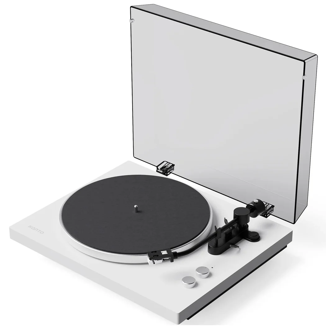 Kanto OBI3 G2 (2nd Gen) Semi-Automatic Wireless Bluetooth Belt-Drive Turntable - White