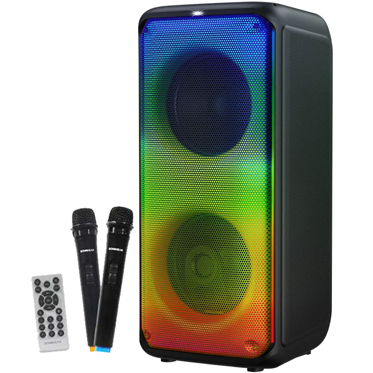 SonicGear AudioX Pro 800HD Wireless Bluetooth Karaoke Portable Speaker with FM Radio & Wireless Handheld Microphones