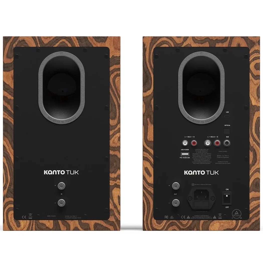 Kanto Tuk Grand G2 (2nd Gen) Passive Desktop Bookshelf Speakers - Matte Burl