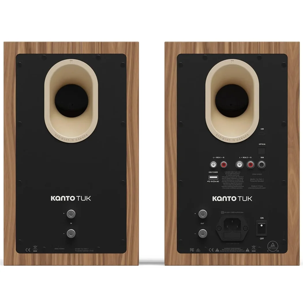 Kanto Tuk Grand G2 (2nd Gen) Passive Desktop Bookshelf Speakers - Walnut