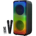SonicGear AudioX Pro 800HD Wireless Bluetooth Karaoke Portable Speaker with FM Radio & Wireless Handheld Microphones