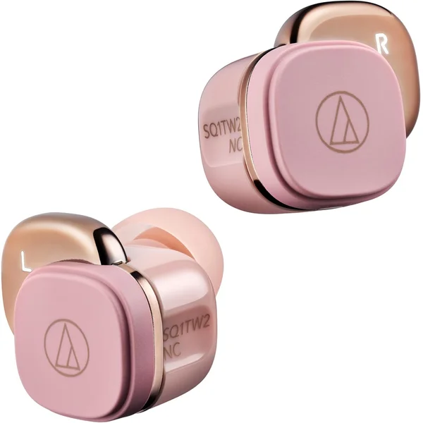 Audio-Technica ATH-SQ1TW2NC True Wireless Bluetooth Noise-Cancelling In-Ear Earphone with Mic - Pink