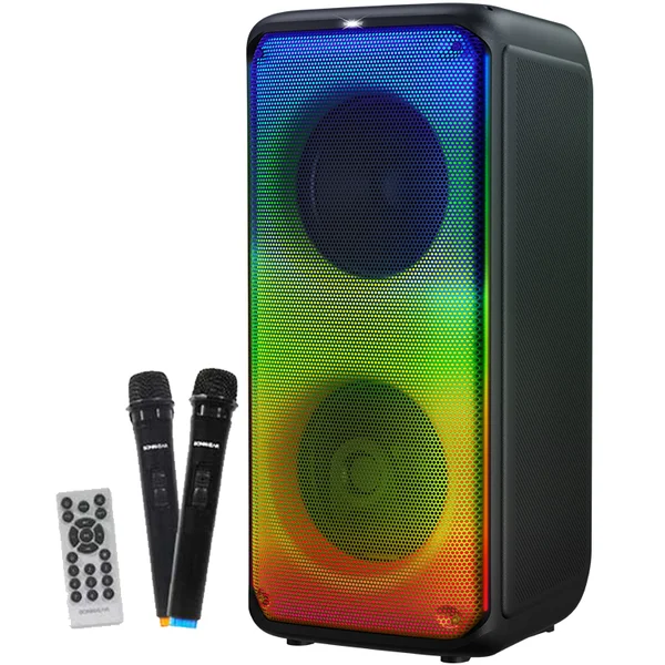 SonicGear AudioX Pro 800HD Wireless Bluetooth Karaoke Portable Speaker with FM Radio & Wireless Handheld Microphones