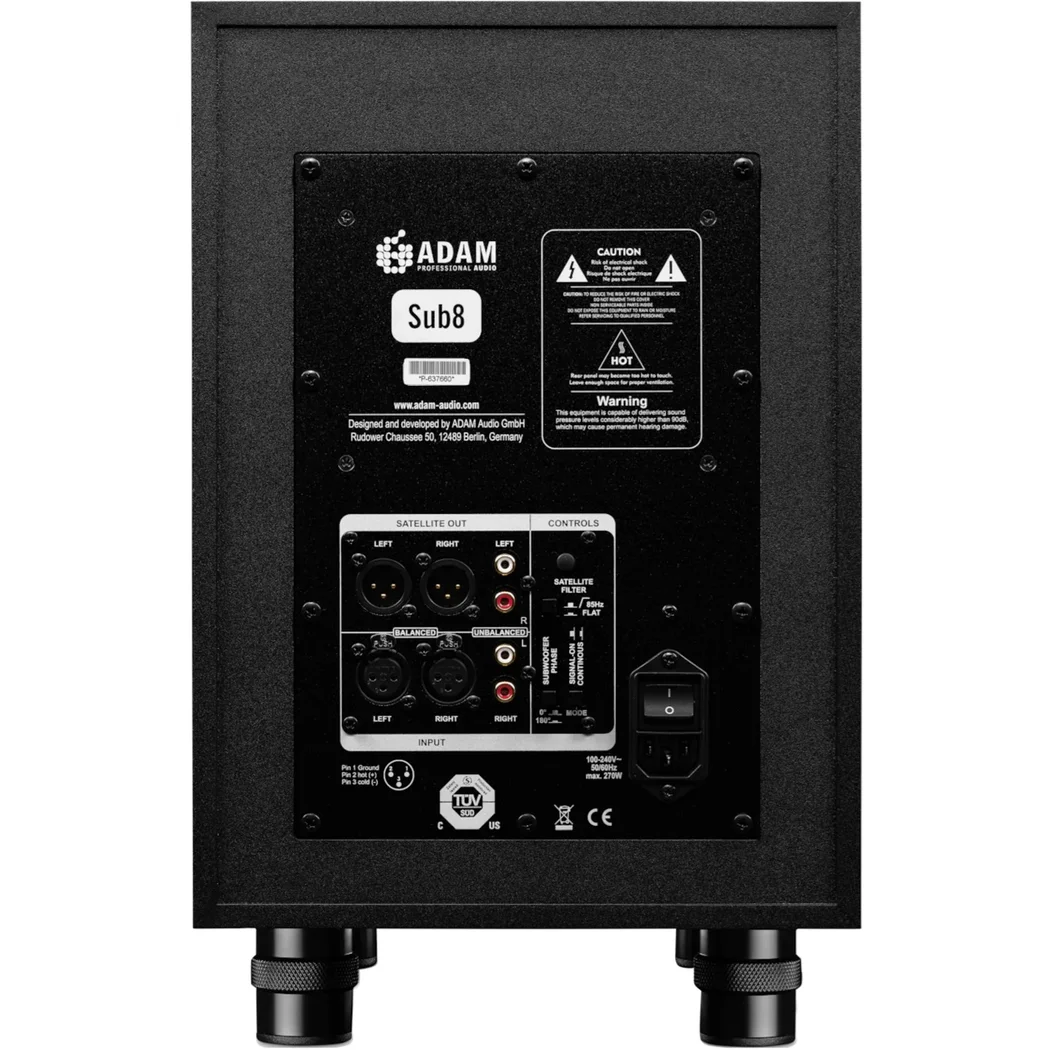ADAM Audio Sub8 8.5-inch Studio Monitoring Powered Subwoofer