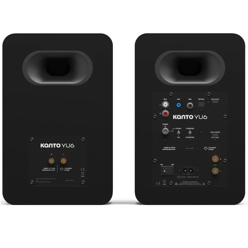 Kanto Yu6 G2 (2nd Gen) Wireless Bluetooth Desktop Bookshelf Speakers (with Phono Built-in)