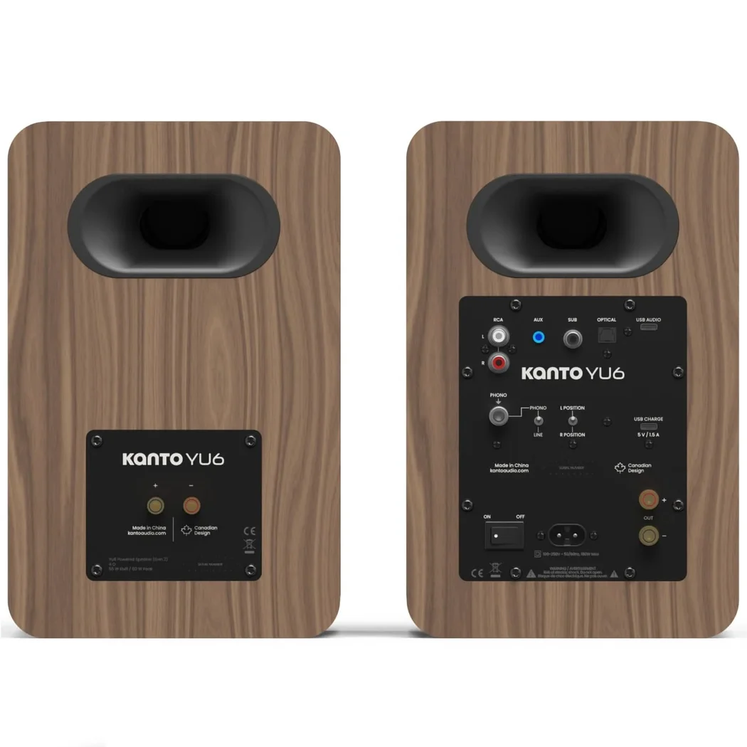 Kanto Yu6 G2 (2nd Gen) Wireless Bluetooth Desktop Bookshelf Speakers (with Phono Built-in)