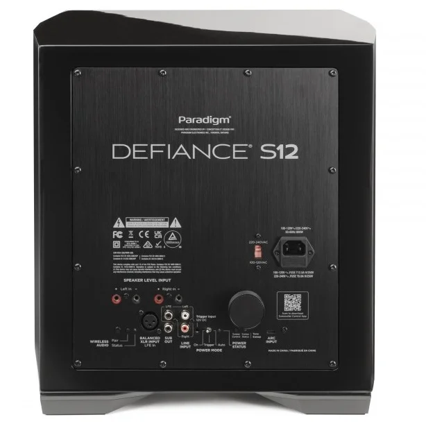 Paradigm Defiance S12 Sealed 12-inch (12") Powered Subwoofer