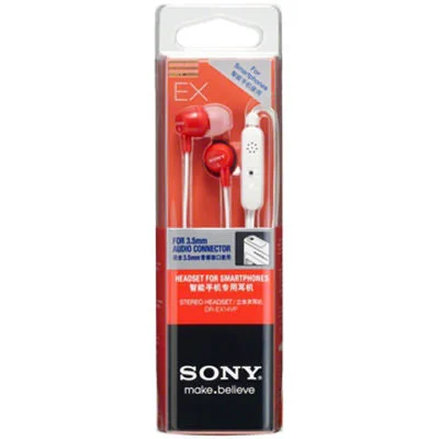 Sony DR-EX14VP In-Ear Earphone with Mic - Red