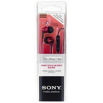 Sony DR-EX61IP In-Ear Earphone with Mic - Red