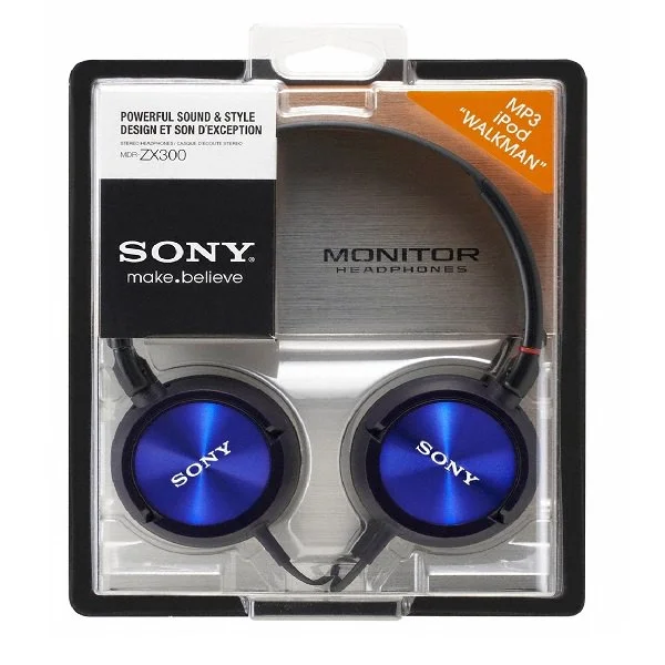 Sony MDR-ZX300 On-Ear Headphone - Blue