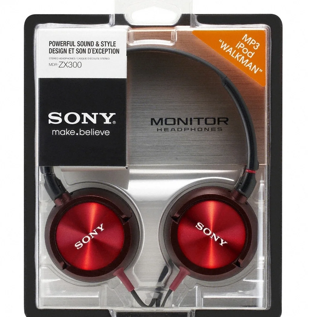 Sony MDR-ZX300 On-Ear Headphone - Red