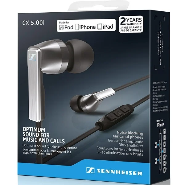 Sennheiser CX 5.00 I Lightning In-Ear Earphone with Mic - Black