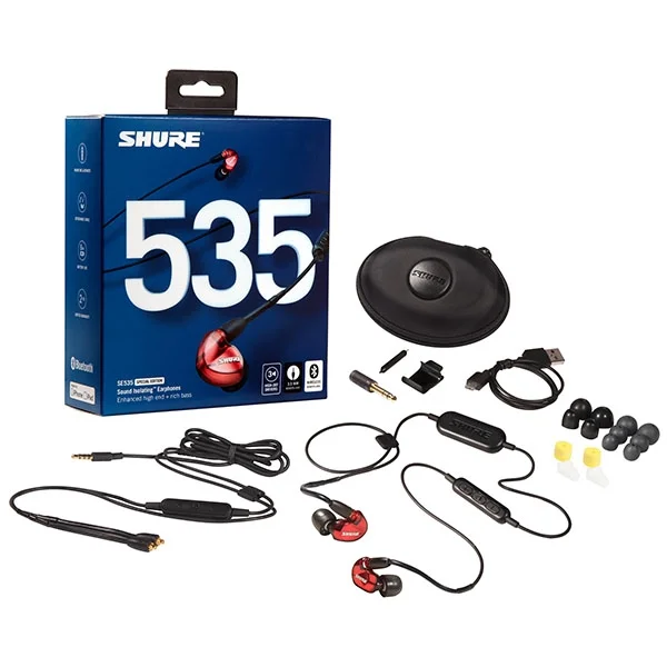 Shure SE535 Special Edition 3-Driver Wired/Wireless Bluetooth In-Ear Earphone with Mic - Red