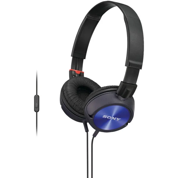 Sony MDR-ZX300AP On-Ear Headphone with Mic - Blue