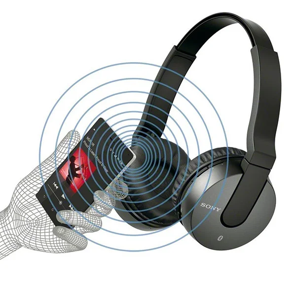 Sony MDR-ZX550BN Wireless Bluetooth Noise-Cancelling On-Ear Headphone with Mic - Black