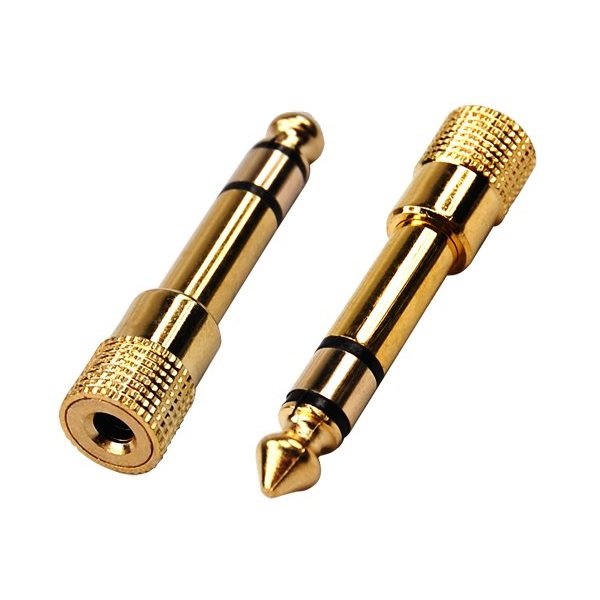 3.5mm (1/8 inch) Female to 6.35mm (1/4 inch) Male Gold-plated Stereo Adapter