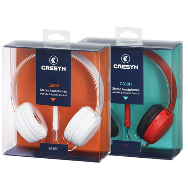 Cresyn C260H On-Ear Headphone with Mic - White Cresyn C260H On-Ear Headphone with Mic - White
