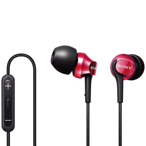 Sony DR-EX61IP In-Ear Earphone with Mic - Red Sony DR-EX61IP In-Ear Earphone with Mic - Red