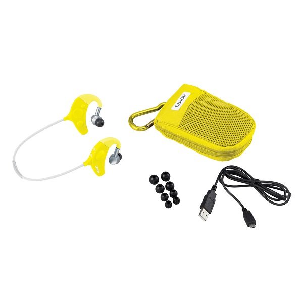 Denon AH-W150 Wireless Bluetooth Neckband In-ear Earphone with Mic - Yellow Denon AH-W150 Wireless Bluetooth Neckband In-ear Earphone with Mic - Yellow