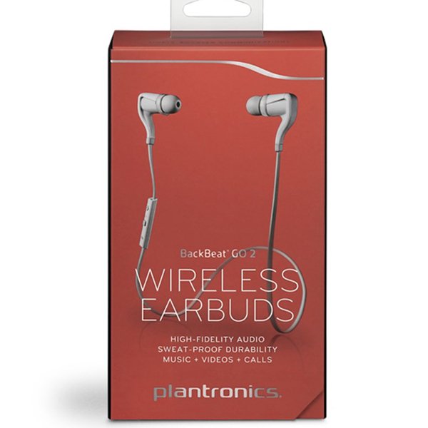 Plantronics BackBeat GO 2 + Charging Case Wireless Bluetooth In-Ear Earphone with Mic - White Plantronics BackBeat GO 2 + Charging Case Wireless Bluetooth In-Ear Earphone with Mic - White