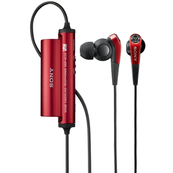 Sony MDR-NC33 Noise-Cancelling In-Ear Earphone - Red