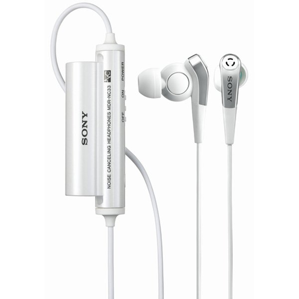Sony MDR-NC33 Noise-Cancelling In-Ear Earphone - White Sony MDR-NC33 Noise-Cancelling In-Ear Earphone - White