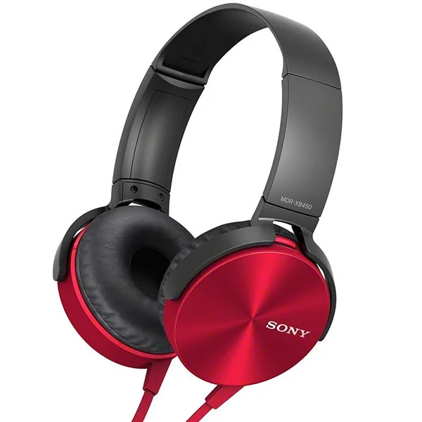 Sony MDR-XB450AP On-Ear Headphone with Mic - Red
