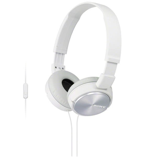 Sony MDR-ZX310AP On-Ear Headphone with Mic - White Sony MDR-ZX310AP On-Ear Headphone with Mic - White
