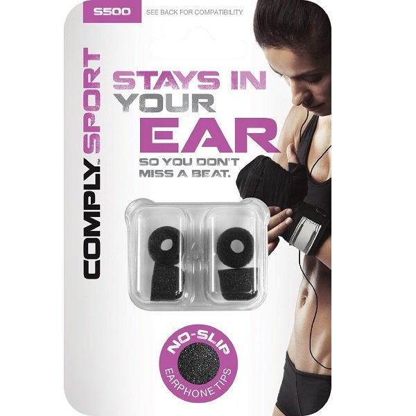 Comply S-500 Sport Pro Foam Eartips (2-Pairs) - Black