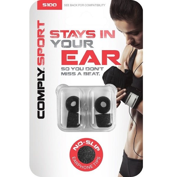 Comply S-100 Sport Pro Foam Eartips (2-Pairs) - Black Comply S-100 Sport Pro Foam Eartips (2-Pairs) - Black