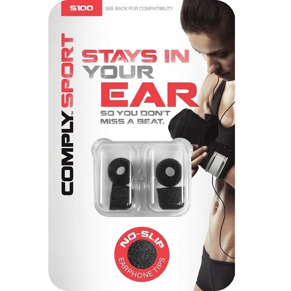 Comply S-100 Sport Pro Foam Eartips (2-Pairs) - Black