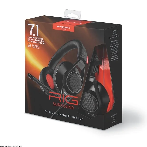 Plantronics RIG Surround Gaming VOIP Over-the-Ear Headset with Mic - Black