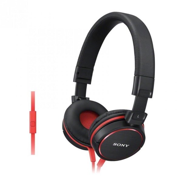 Sony MDR-ZX600AP Over-the-Ear Headphone with Mic - Red