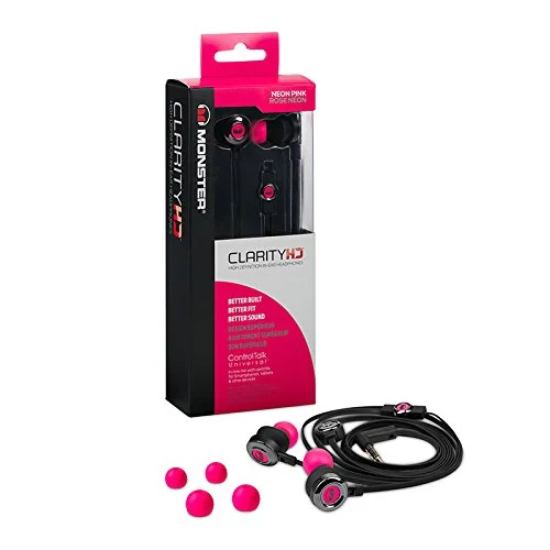 Monster ClarityHD In-Ear Earphone with Mic - Neon Pink