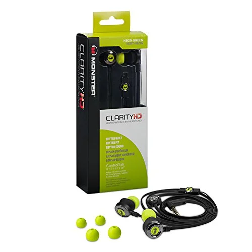Monster ClarityHD In-Ear Earphone with Mic - Neon Green