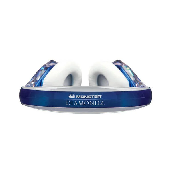 Monster Diamond Tears Edge On-Ear Headphone with Mic - Clear Blue