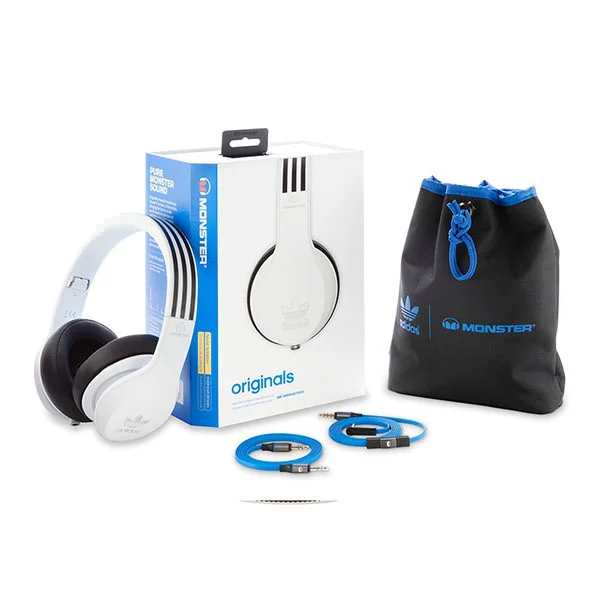 Adidas Original by Monster Over-the-Ear Headphone with Mic - White