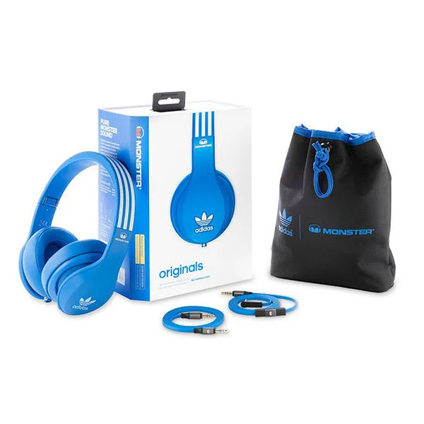 Adidas Original by Monster Over-the-Ear Headphone with Mic - Blue