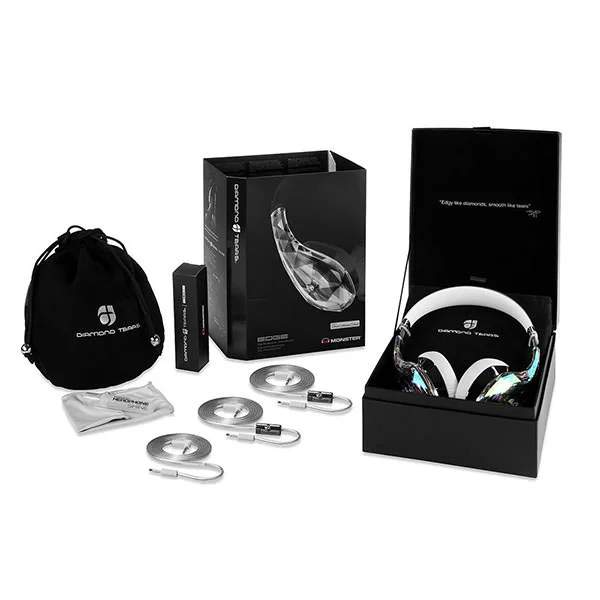 Monster Diamond Tears Edge On-Ear Headphone with Mic - Crystal White