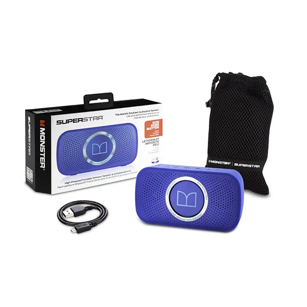 Monster SuperStar Wireless Bluetooth Portable Speaker - Neon Blue