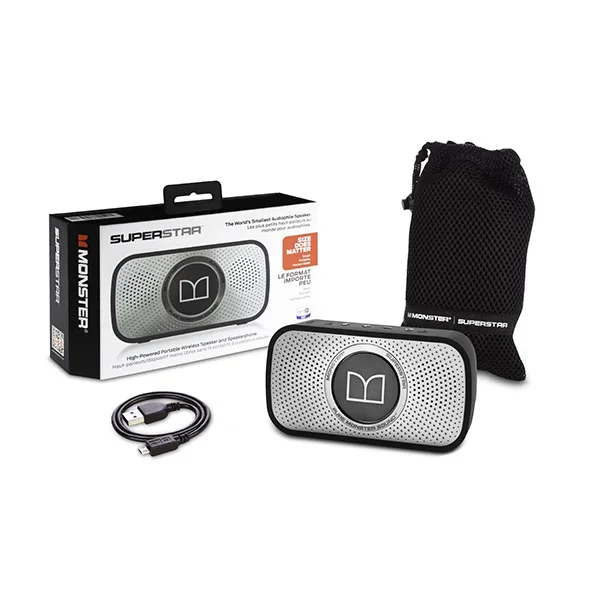 Monster SuperStar Wireless Bluetooth Portable Speaker - Gray