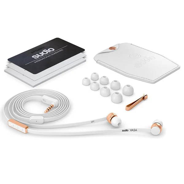 Sudio VASA In-Ear Earphone with Mic for iOS - Rose Gold White