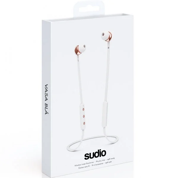 Sudio Vasa Blå Wireless Bluetooth In-Ear Earphone with Mic - Rose Gold White