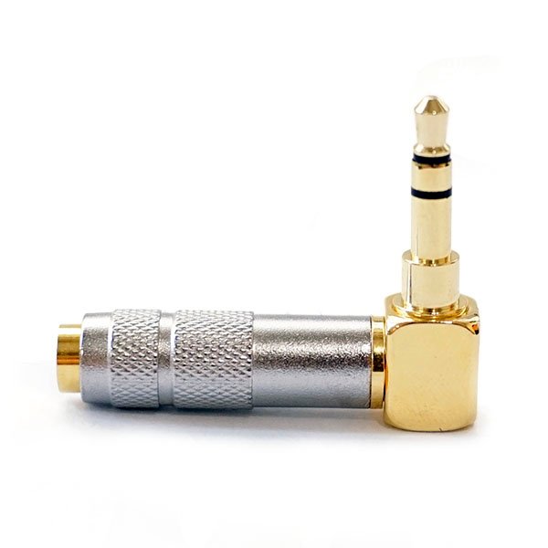 3.5mm TRS Unbalanced Male to 2.5mm TRRS Balanced Female Right-angle Adapter